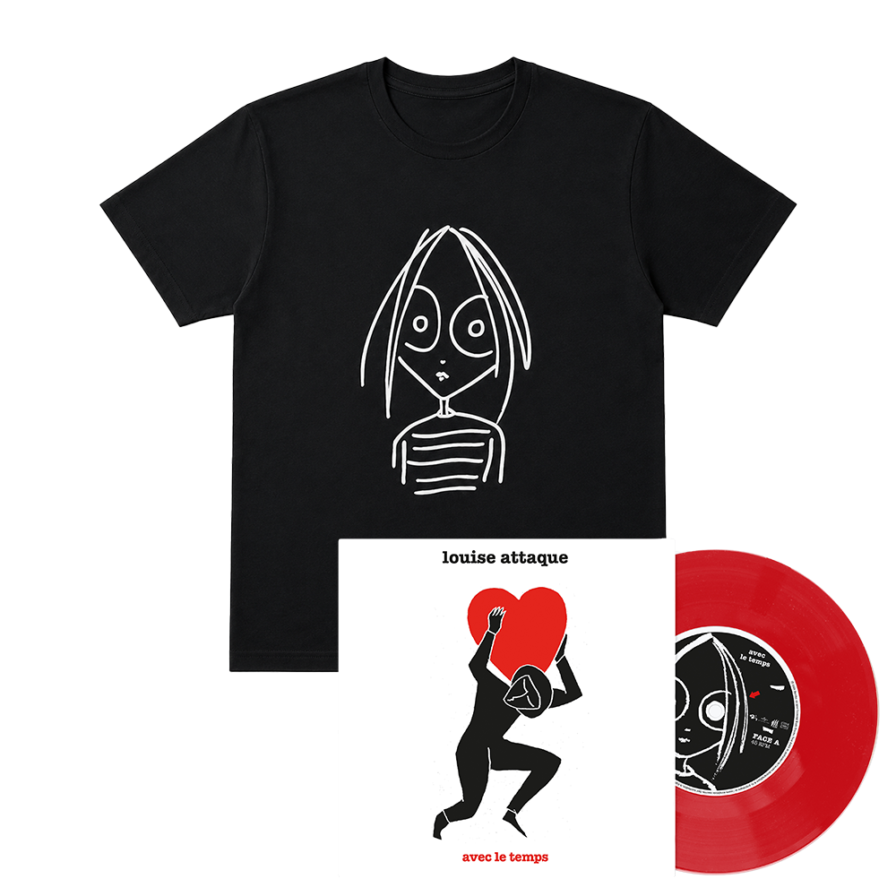 PACK 45 TOURS DÉDICACÉ "AVEC LE TEMPS" + T-SHIRT "LA LOUISE"