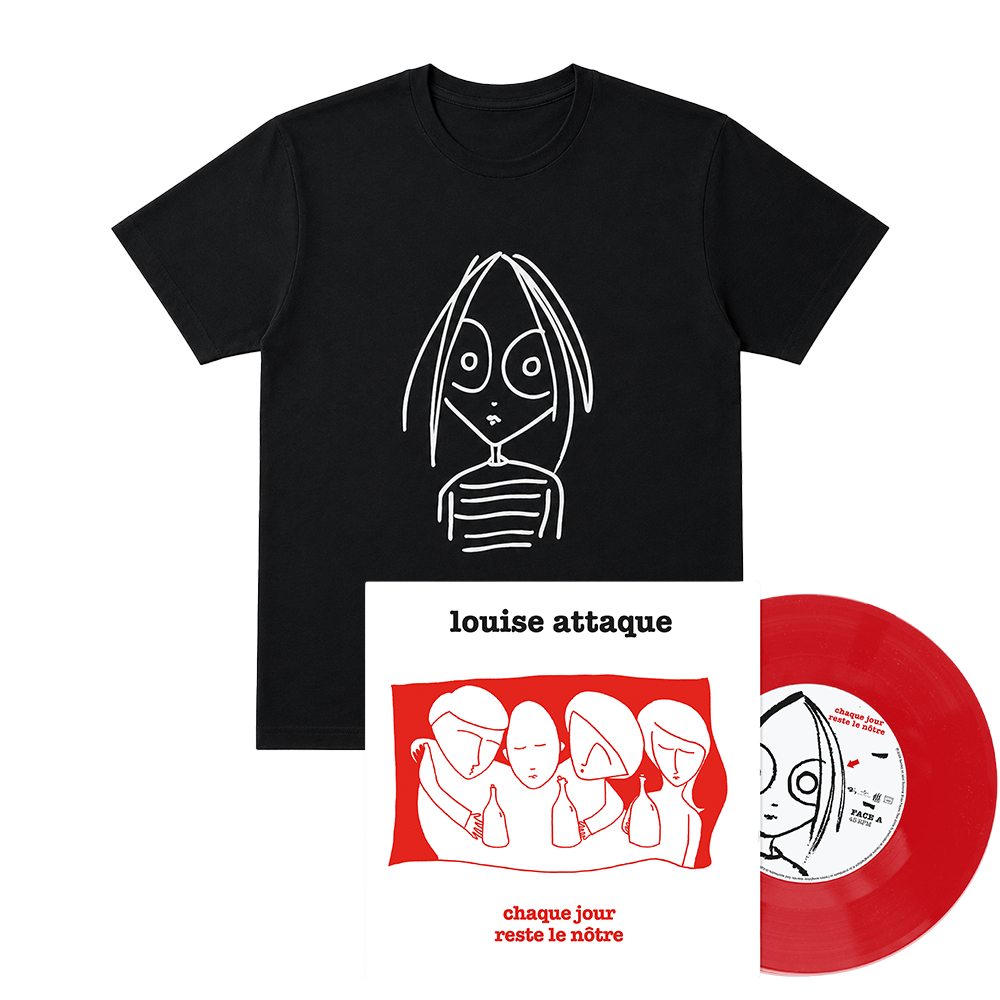 PACK 45 TOURS DÉDICACÉ "CHAQUE JOUR RESTE LE NOTRE" + T-SHIRT "LA LOUISE"