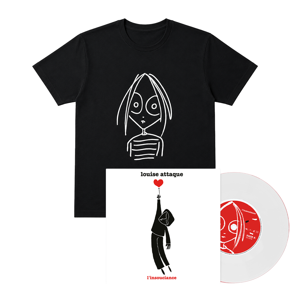 PACK 45 TOURS DÉDICACÉ "L’INSOUCIANCE" + T-SHIRT "LA LOUISE"